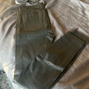 VINCE 100% leather grey skinny pants